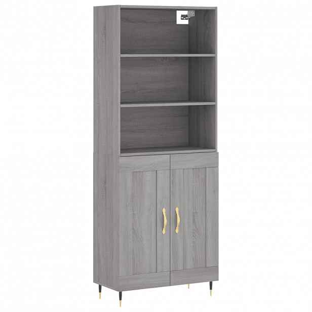 vidaXL Skříň highboard šedá sonoma 69,5 x 34 x 180 cm kompozitní dřevo