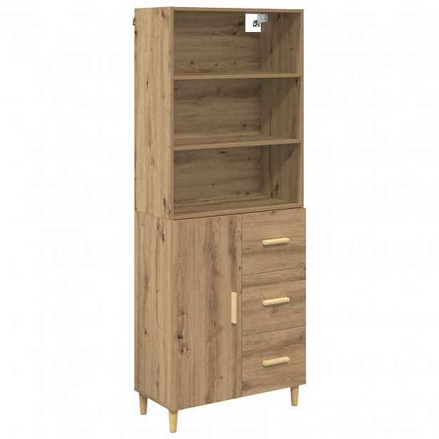 vidaXL Vysoký bufet Artisanový dub 69,5 x 32,5 x 180 cm