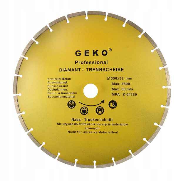 Diamantový kotouč segmentový Geko G00255 Profi 350x32 mm beton