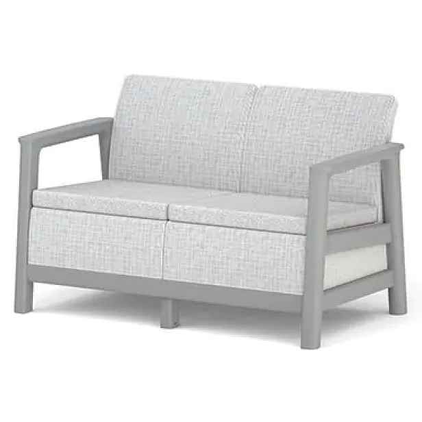 Keter SCANDI LINEA 2 SEATER SOFA - Ash grey/Storm grey