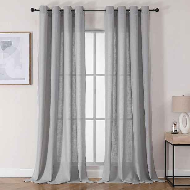 Poloprůhledné zatemňovací závěsy Sada 2 kusů 140 x 260 cm Šedá