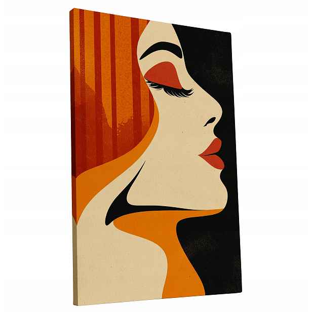 Obraz na plátně Retro Žena ve stylu 70. let do bytu, pokoje, obýváku 60x90