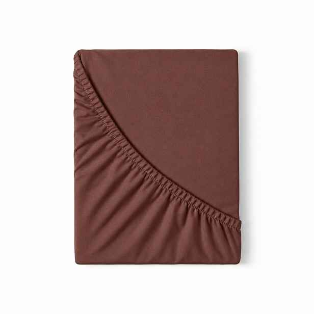 Jersey prostěradlo s lycrou DeLuxe 220x200 Tmavě hnědé