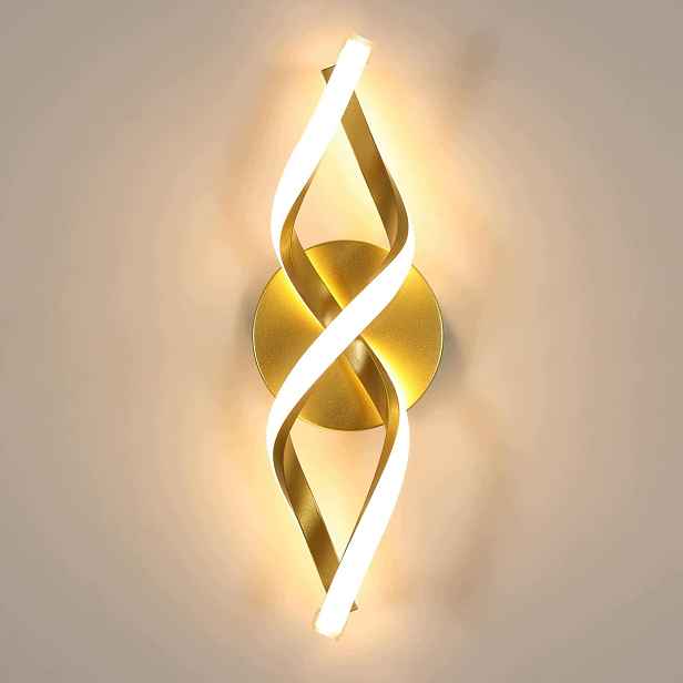 Nástěnné Led svítidlo do interiéru, 18W, 3000K, moderní zlaté nástěnné světlo