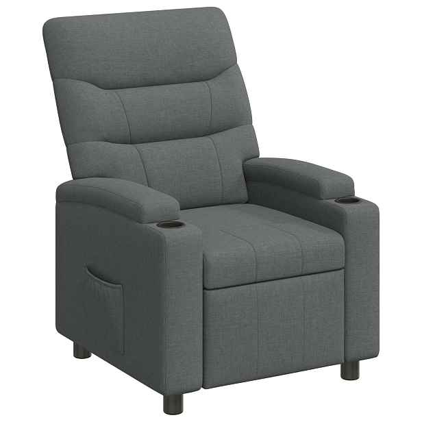 vidaXL Polohovací křeslo Tmavě šedá 75 x 95 x 103 cm Textil