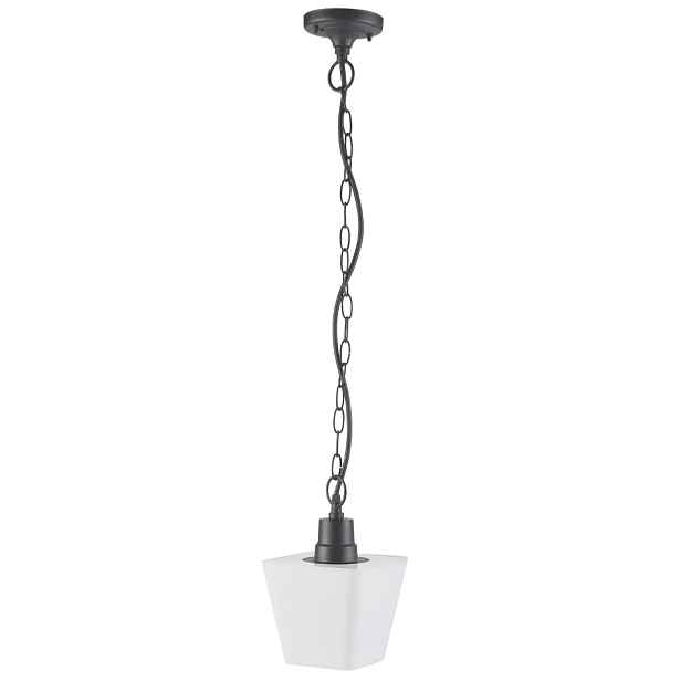 Venkovní závěsná zahradní lampa černá, bílá, moderní, na řetězu Polux