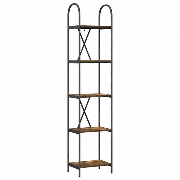 vidaXL Knihovna 5 úrovní 40 x 30 x 183 cm Kompozitní dřevo Kouřový dub