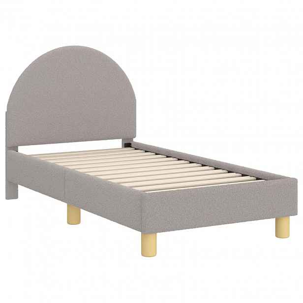 vidaXL Rám postele pro batole s čelem Světle šedá 70 x 140 cm Bouclé