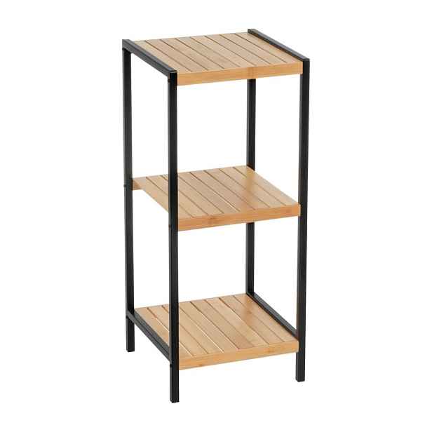 Bambusový regál v černo-přírodní barvě 30x70 cm – Casa Selección