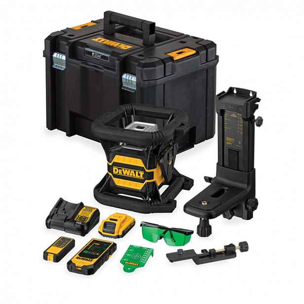 DeWALT - 18V AKU rotační laser, dosah 600 m, s příslušenstvím, 1x aku 2,0 Ah XR, nabíječka DCE080D1GS