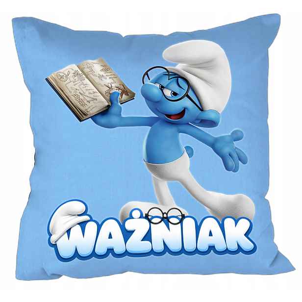 Polštář Modrý The Smurfs Smerfy Šmoula Důležitý Dárek Dárek Jméno