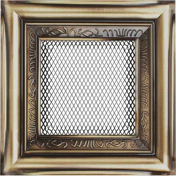 Větrací Krbová Mřížka 11X11 S Rustikální Síťkou, Zlaté Kratki