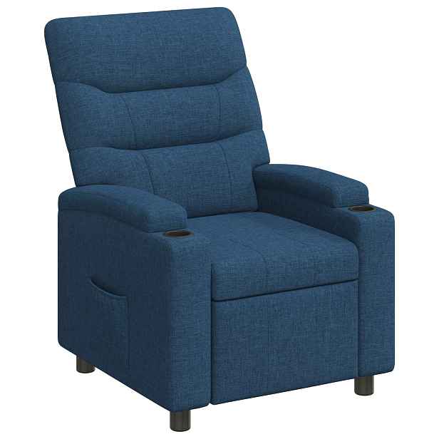 vidaXL Polohovací křeslo Modrá 75 x 95 x 103 cm Textil