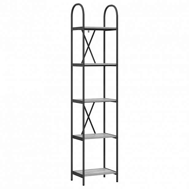 vidaXL Knihovna 5 úrovní 40 x 30 x 183 cm Kompozitní dřevo Šedá Sonoma