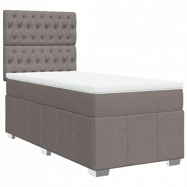 vidaXL Box spring postel s matrací taupe 100 x 200 cm textil