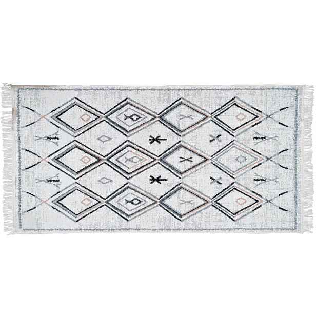 Kusový oboustranný vzorovaný koberec KILIM ETNO šedá 60x120 cm