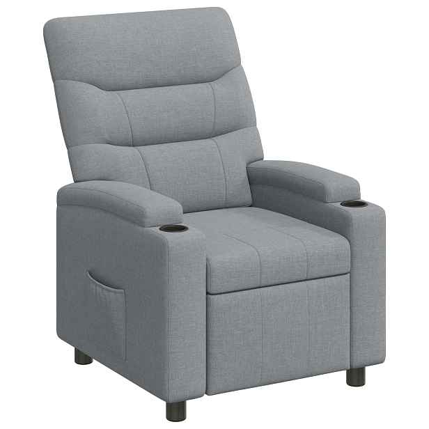 vidaXL Polohovací křeslo Světle šedá 75 x 95 x 103 cm Textil