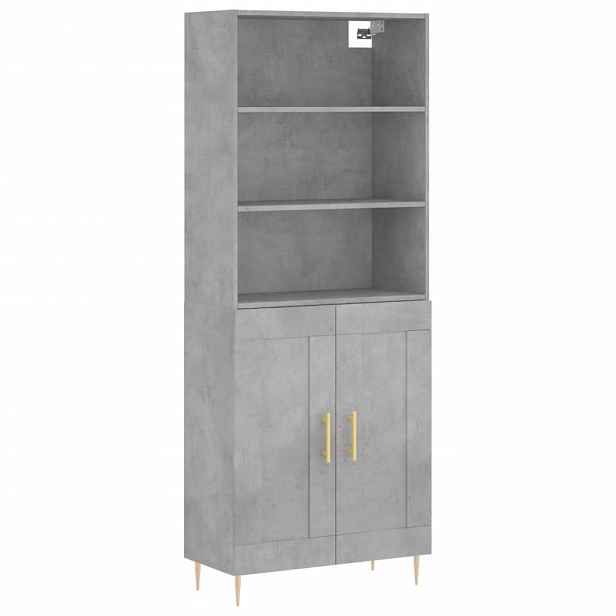 vidaXL Skříň highboard betonově šedá 69,5x34x180 cm kompozitní dřevo