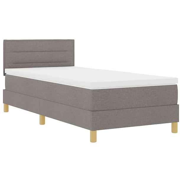 vidaXL LED box pružinová postel s čelo Taupe 100 x 200 cm textil