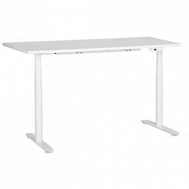 Beliani PSACÍ STŮL bílý 160/72 cm elektrický výškově nastavitelný Destin IV