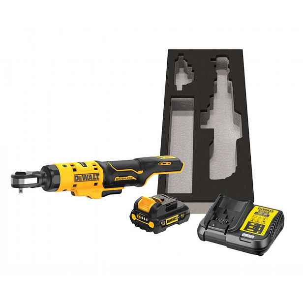 DeWALT - 12V AKU ráčna, 1x aku 3,0 Ah XR, nabíječka DCF504L1G