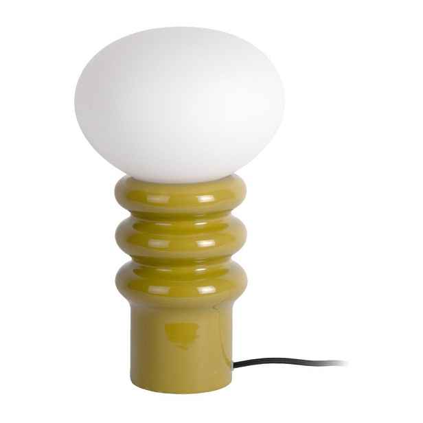 Khaki keramická stolní lampa (výška 33,5 cm) Catania Aro – Leitmotiv