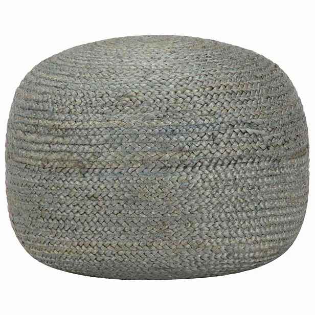 vidaXL Ručně vyrobený sedací puf olivově zelený 45 x 30 cm juta