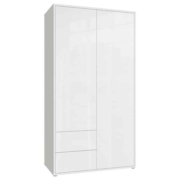 Carryhome ŠATNÍ SKŘÍŇ S OTOČNÝMI DVEŘMI, bílá, vysoce lesklá bílá, 115/214/60 cm