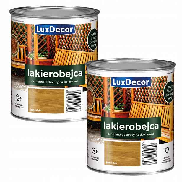 Sada 2 Ks – Luxdecor Dekorativní Lak Na Dřevo 0,75 L Dub Světlý