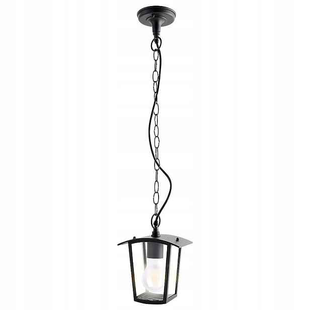 Venkovní závěsná lampa s minimalistickou lucernou