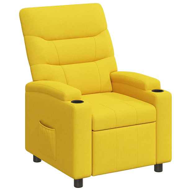 vidaXL Polohovací křeslo Světlá žlutá 75 x 95 x 103 cm Textil