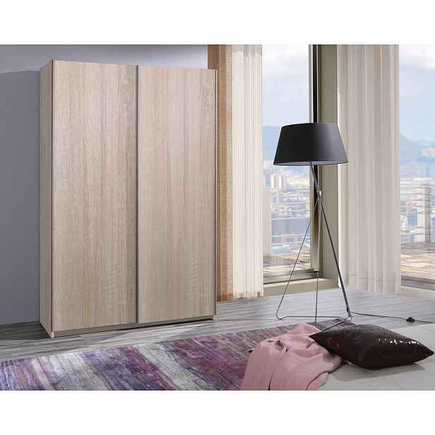 Vysoká šatní skříň 135 cm WILTON - dub sonoma