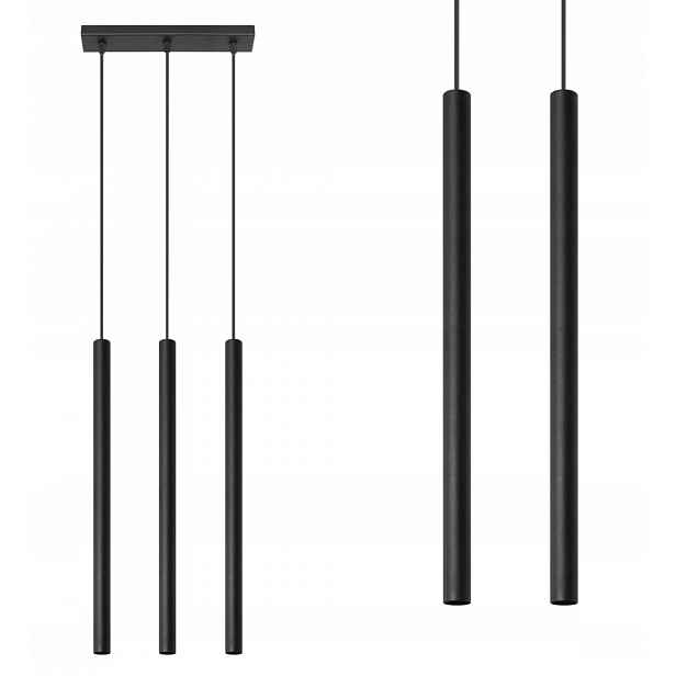 Závěsná trubková lampa ocel na G9 Pastelo 3 Černá SL.0470 Sollux
