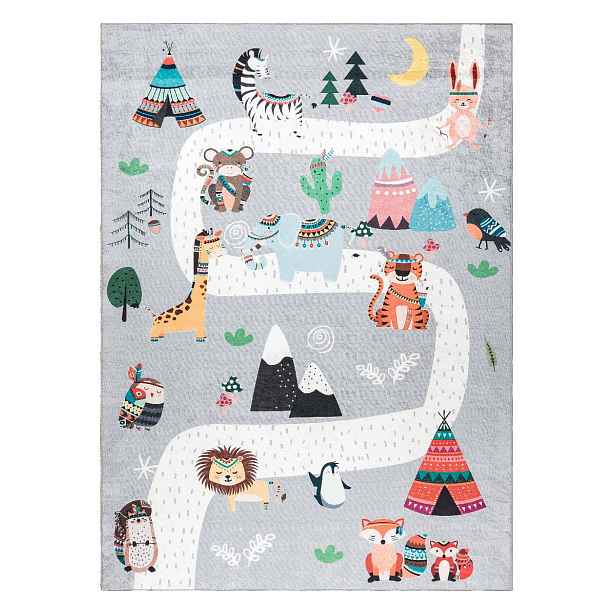 Dětský kusový koberec Bambino 2160 Indian grey, 140x190, vícebarevná, dětský pokoj, Dywany Łuszczów