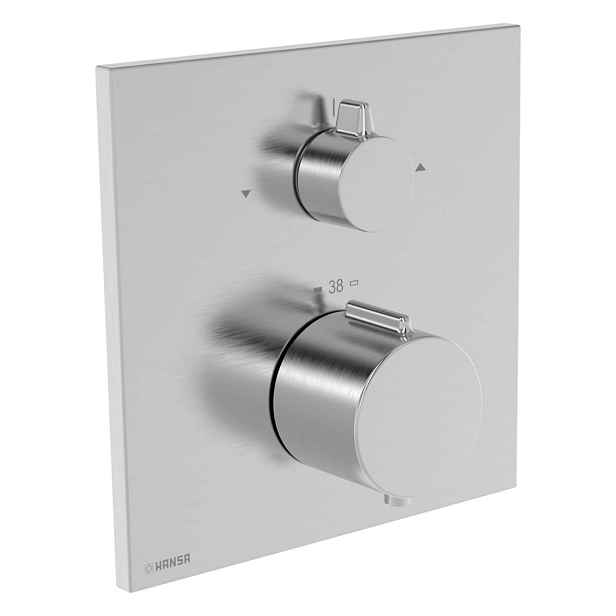 Hansa EasyTherm - Termostatická baterie pod omítku, pro 2 spotřebiče, broušená ocel 8114926280
