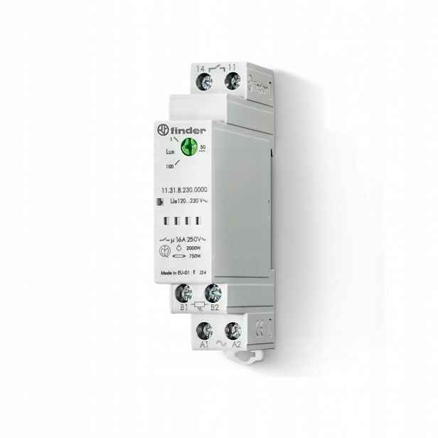 Modulární soumrakové relé s čidlem 1Z 16A Ac 1-100 lx IP20/IP54