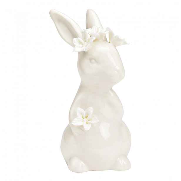 Porcelánový zajíček LILY BUNNY 12 cm bílý