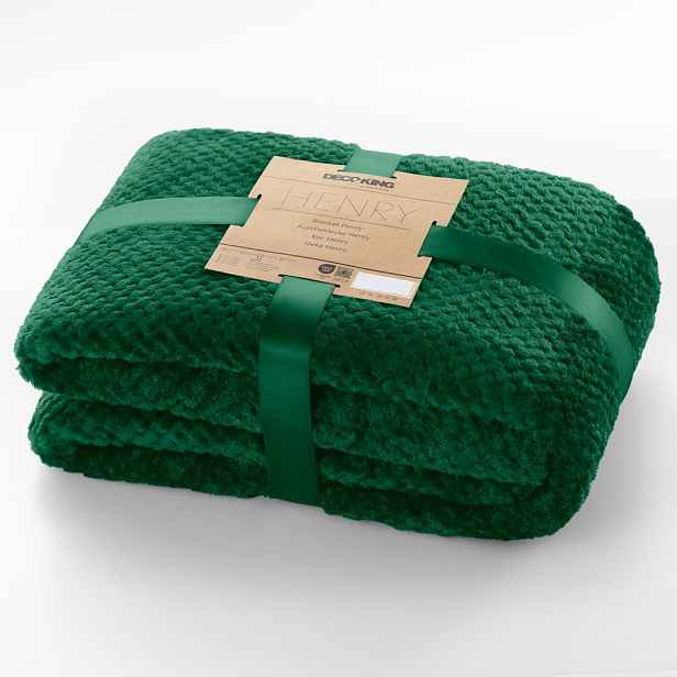 Restilo Deka z mikrovlákna DecoKing Henry tmavě zelená, velikost 70x150