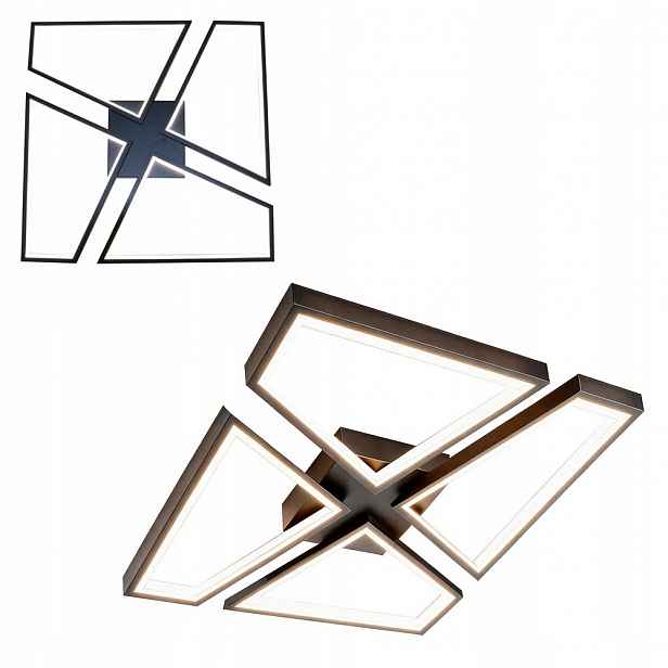 Stropní Svítidlo s geometrickým tvarem Nivra černý Led Cct 45W Light Prestige