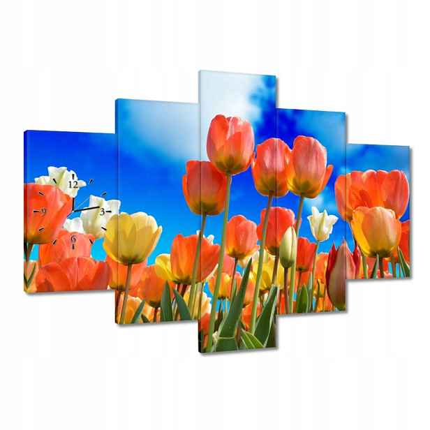 Hodiny 150x105 Barevné tulipány