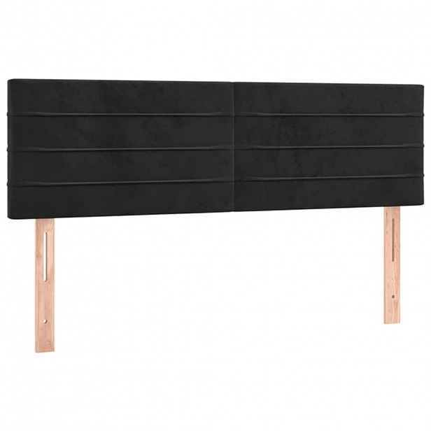 vidaXL Čela postele černá 144x5x78/88 cm samet