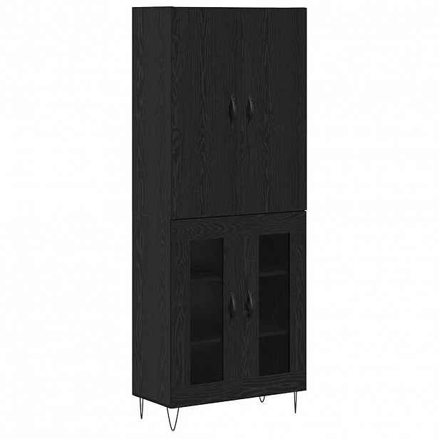 vidaXL Vysoký bufet 2 ks Černý dub 69,5 x 34 x 180 cm Kompozitní dřevo