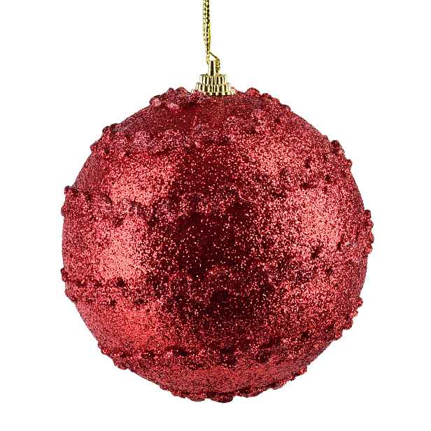 Mondex Vánoční baňka SANTA LILA Frosty 10 cm červená