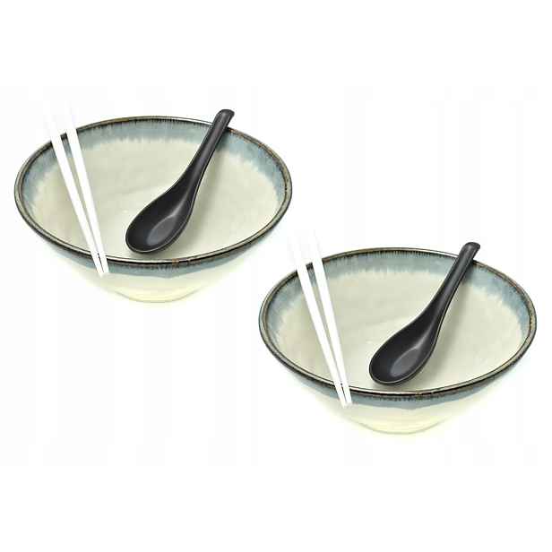 Sada 2 misek s lžičkami a hůlkami Ramen Aurora 19,5 cm 950 ml Nb