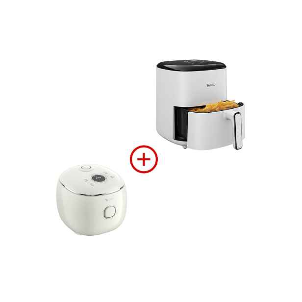 Akční set horkovzdušné fritézy a multifunkčního rýžovaru Tefal POP Světlý
