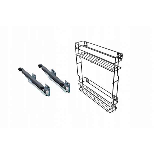 Cargo koš do skříňky pravý 15 cm 150 Grafit 2p s tlumením dovírání Rejs plný výsuv