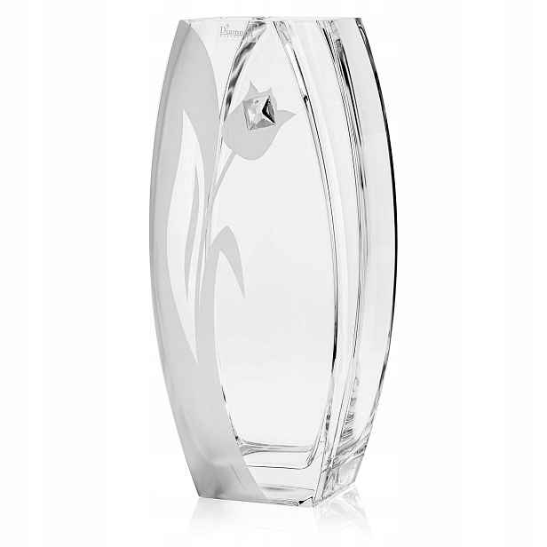 Dekorativní skleněná váza s hranolem krystalem Swarovski 32 cm X2772