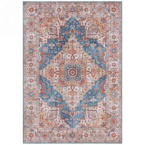 Modro-červený koberec Nouristan Sylla, 200 x 290 cm