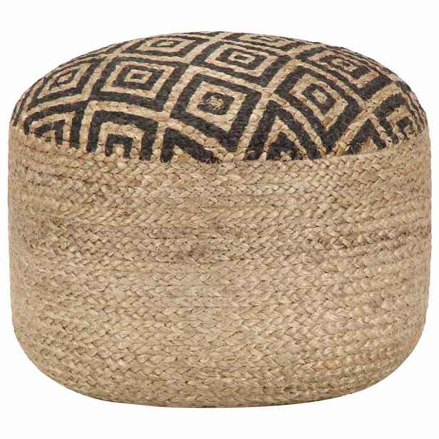 vidaXL Ručně vyrobený sedací puf černý 45 x 30 cm juta