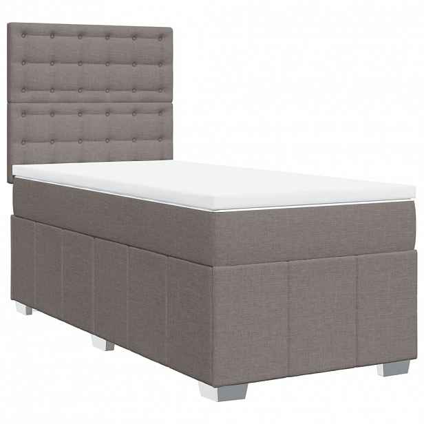vidaXL Box spring postel s matrací taupe 100 x 200 cm textil